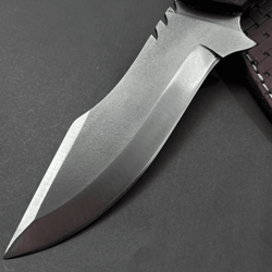 handmade full tang hunting knife | engraved 4116 german steel blade + walnut handle | 10.62" outdoor survival knife