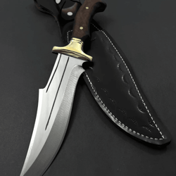 personalized walnut hunting knife | 12.20" full tang 4116 stainless steel blade | engraved outdoor survival gift