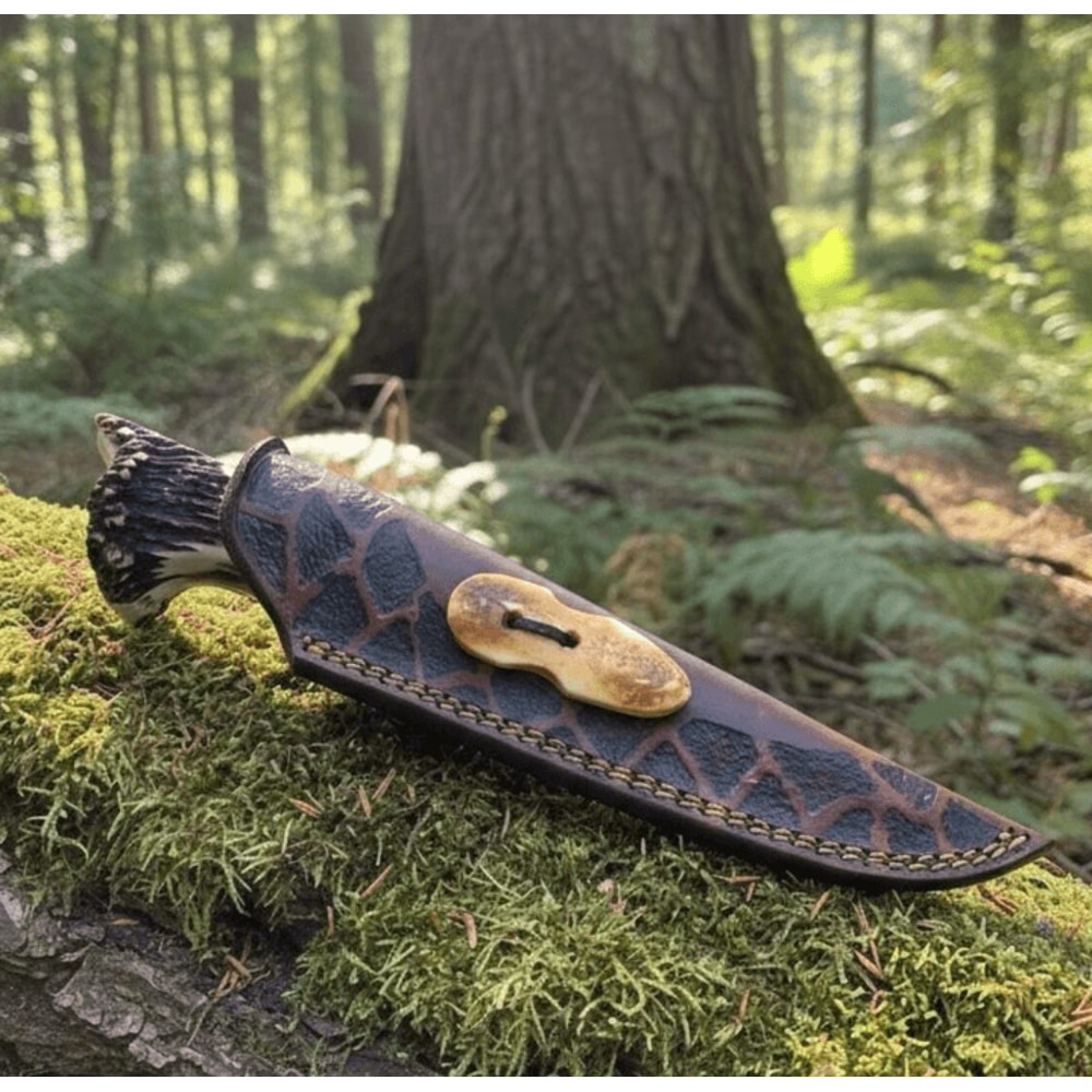 buynow full tang deer antler outdoor knife