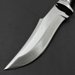 personalized wolf head hunting knife | 10" 4116 stainless steel blade + walnut & aluminum handle | custom hiking & outdo