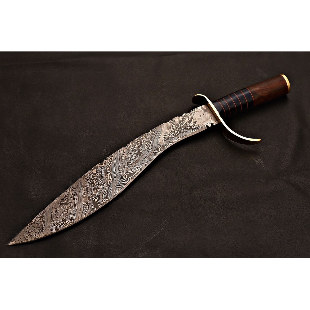Premium Damascus Kukri Outdoor Hunting Bushcraft Knife Wedding GIFT 4
