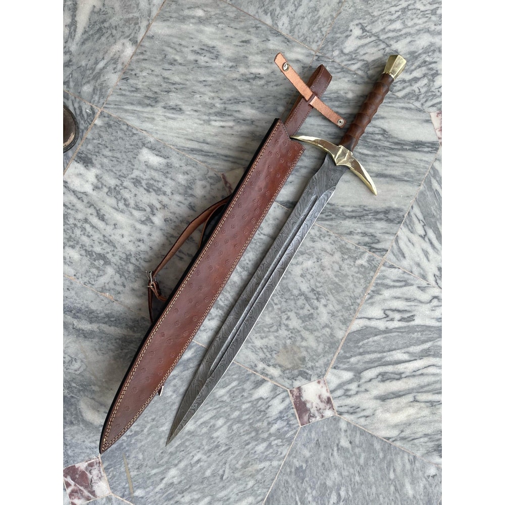 Custom Handmade Damascus Steel Hobbit Viking Sword Real Viking Style Collector Gift 0