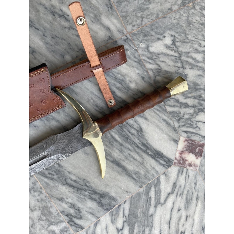 Custom Handmade Damascus Steel Hobbit Viking Sword Real Viking Style Collector Gift 5