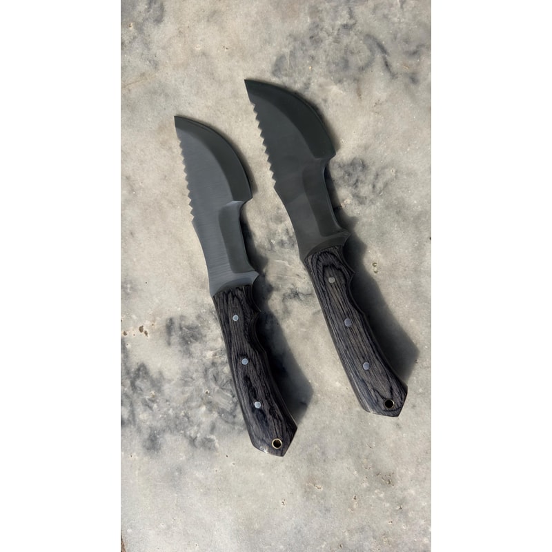Handmade Tracker Knife Set Hunting Camping Survival Knives With Leather Sheaths 3