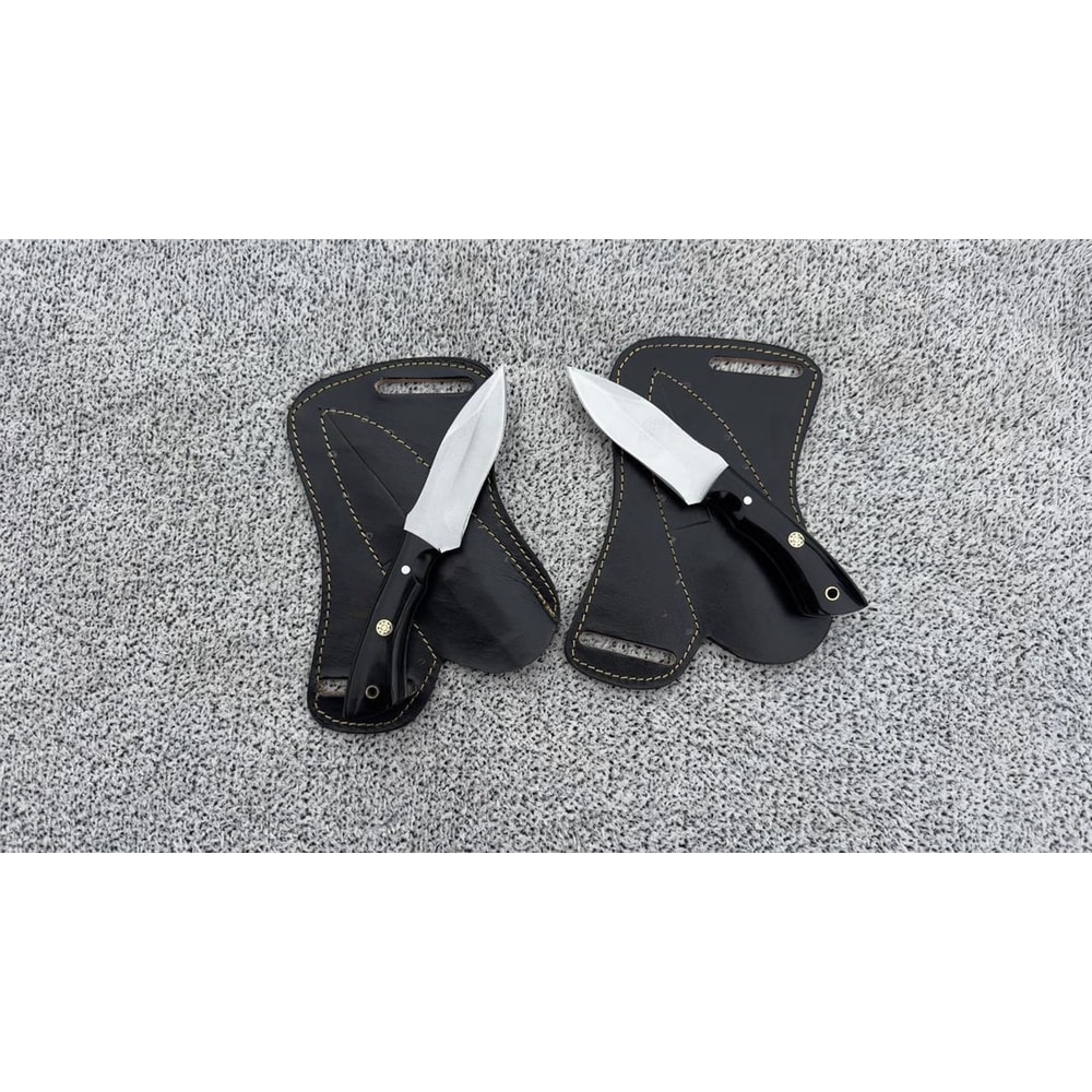 Handmade Skinning Knife Skinner Hunting Knife Bushcraft Camping Tool With Leather Sheath 0