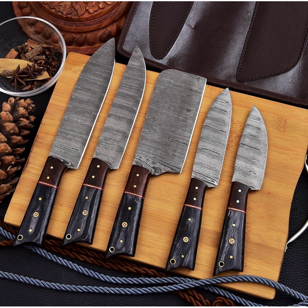 Handmade Damascus Chef Knife Set Of 5pcs With Sheet Chef Knives Set Kitchen Knives Set Best Gift 3