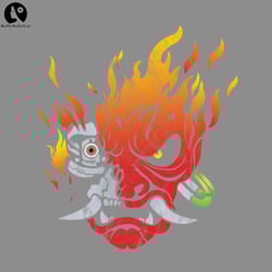 cyberpunk flaming samurai warrior png download