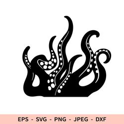 Octopus Tentacles Svg Animal Dxf Ocean Svg File for Cricut Sea Creature Silhouette Png Cut File Kraken Svg