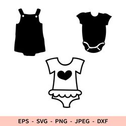 Baby Onesie Svg Girl Clothes icon dxf Newborn Cute SilhouetteNewborn Svg Baby Suit Baby Shower Onesie Png Eps Dxf Cricut