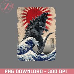 godzilla and the wave