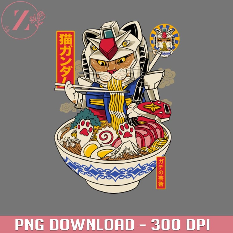 KL281223308-RAMEN CAT GUNDAM 7739PNG Manga PNG download.jpg