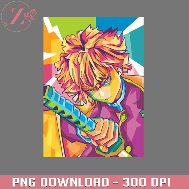 KL281223436-Zenitsu Demon Slayer WPAP 9660PNG Manga PNG download.jpg
