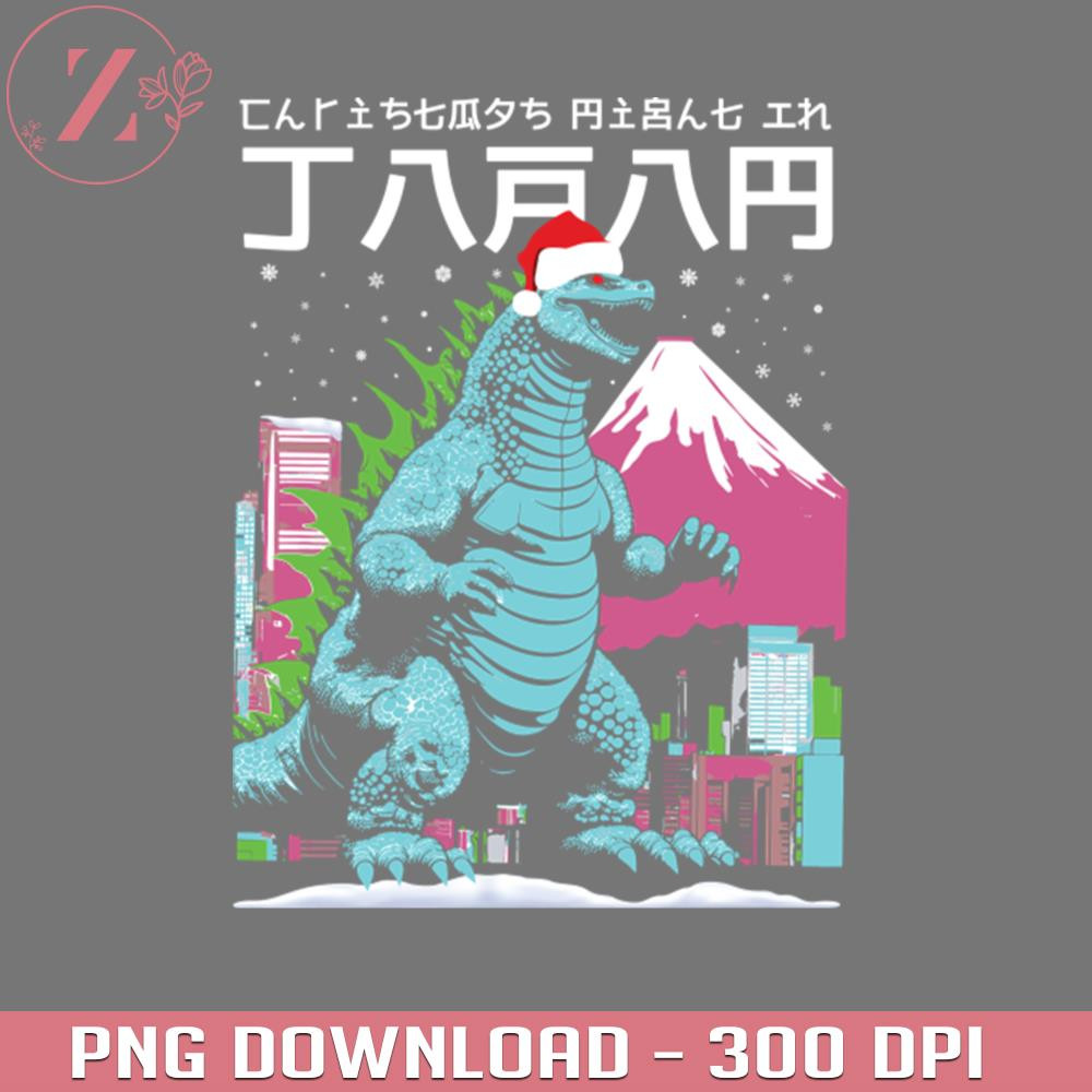 KL28122369-Christmas Night in Japan Godzilla in a Santa Hat 2507PNG Manga PNG download.jpg
