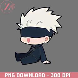 cool anime chibi gojo sitdown 8092png manga png download