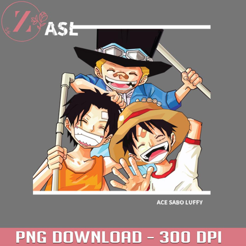 KL2812225003-Brother ASL Ace Sabo Luffy In Vector Art Anime PNG One Piece PNG download.jpg