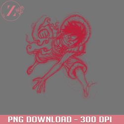 luffy dy scribble art red anime png one piece png download