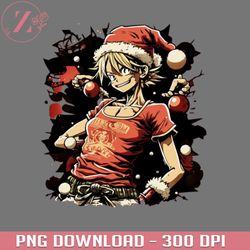 merry christmas with one pieces luffy in santa suit t