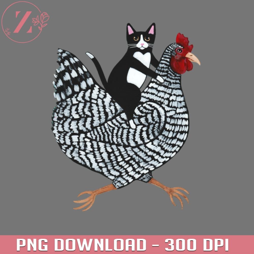 KL020124747-Tuxedo Cat on a Chicken Anime Cowboy Bebop download PNG.jpg