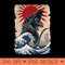 Godzilla and the Wave - Rough - PNG Designs - Convenience