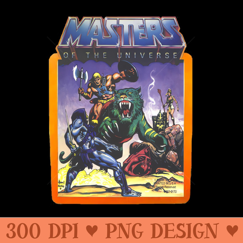 He-Man Masters of the Universe Battle Scene with Skeletor - Digital PNG Download - Professional Design