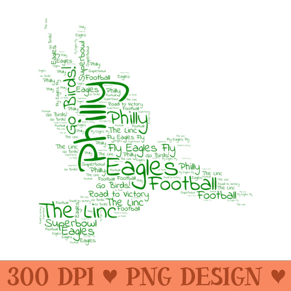 Philly birds green word art football -  - Convenience