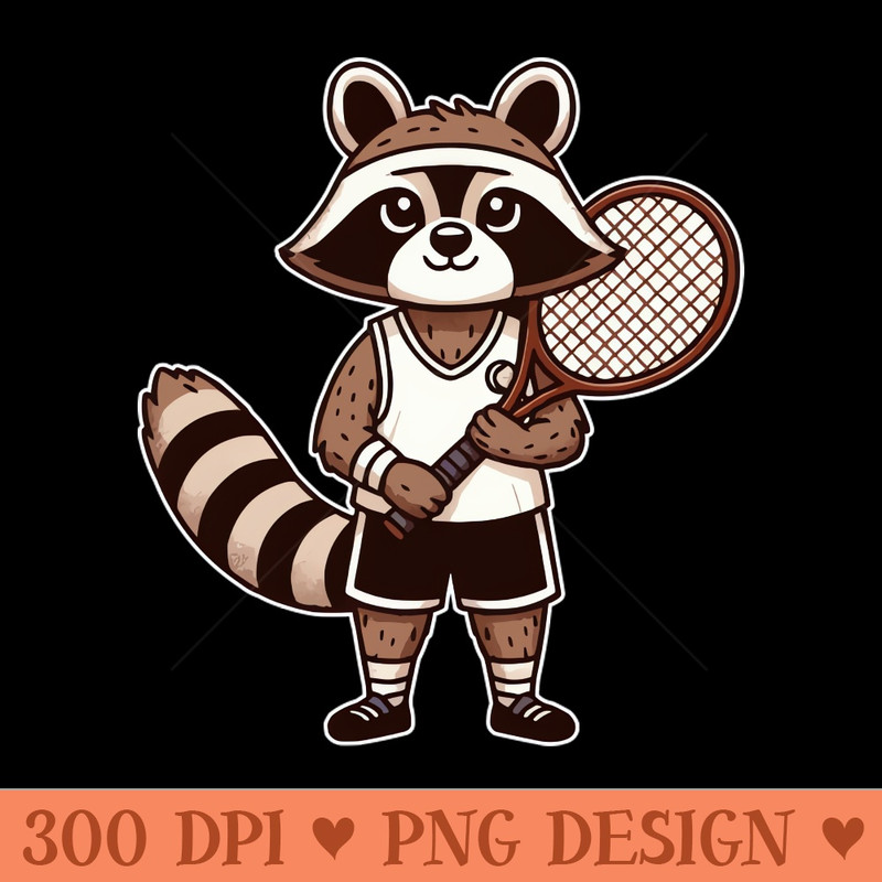 Racoon as Tennis player at Tennis - Premium PNG Downloads - Latest Updates