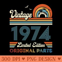 vintage 1974 50th birthday gift for men women from son daughter - png download library