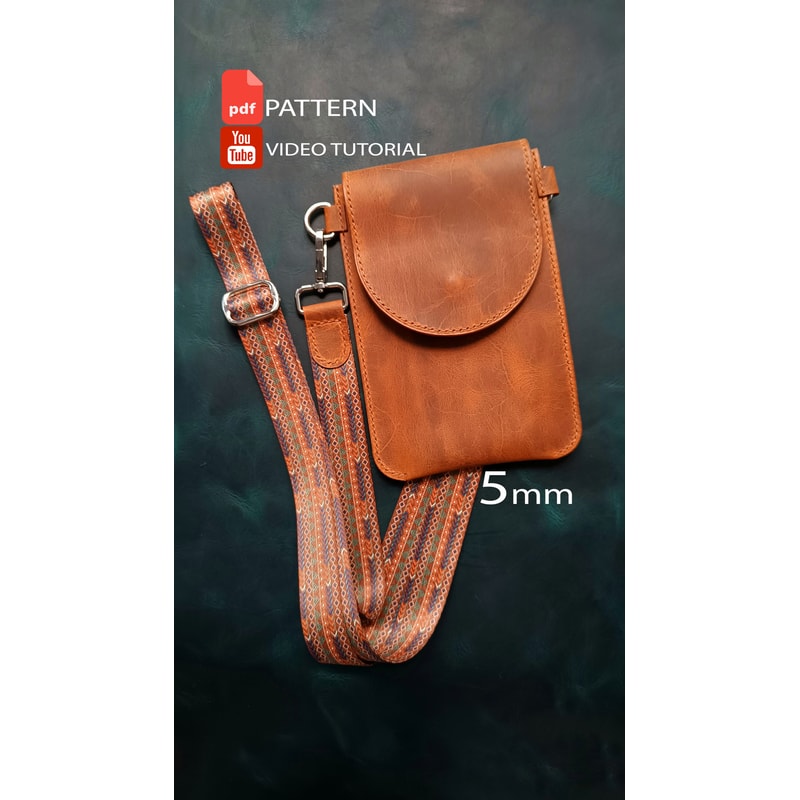 PDF Pattern Phone Bag Pattern Of A Small Womens Leather Bag Download PDF And Video Tutorial Punch 0