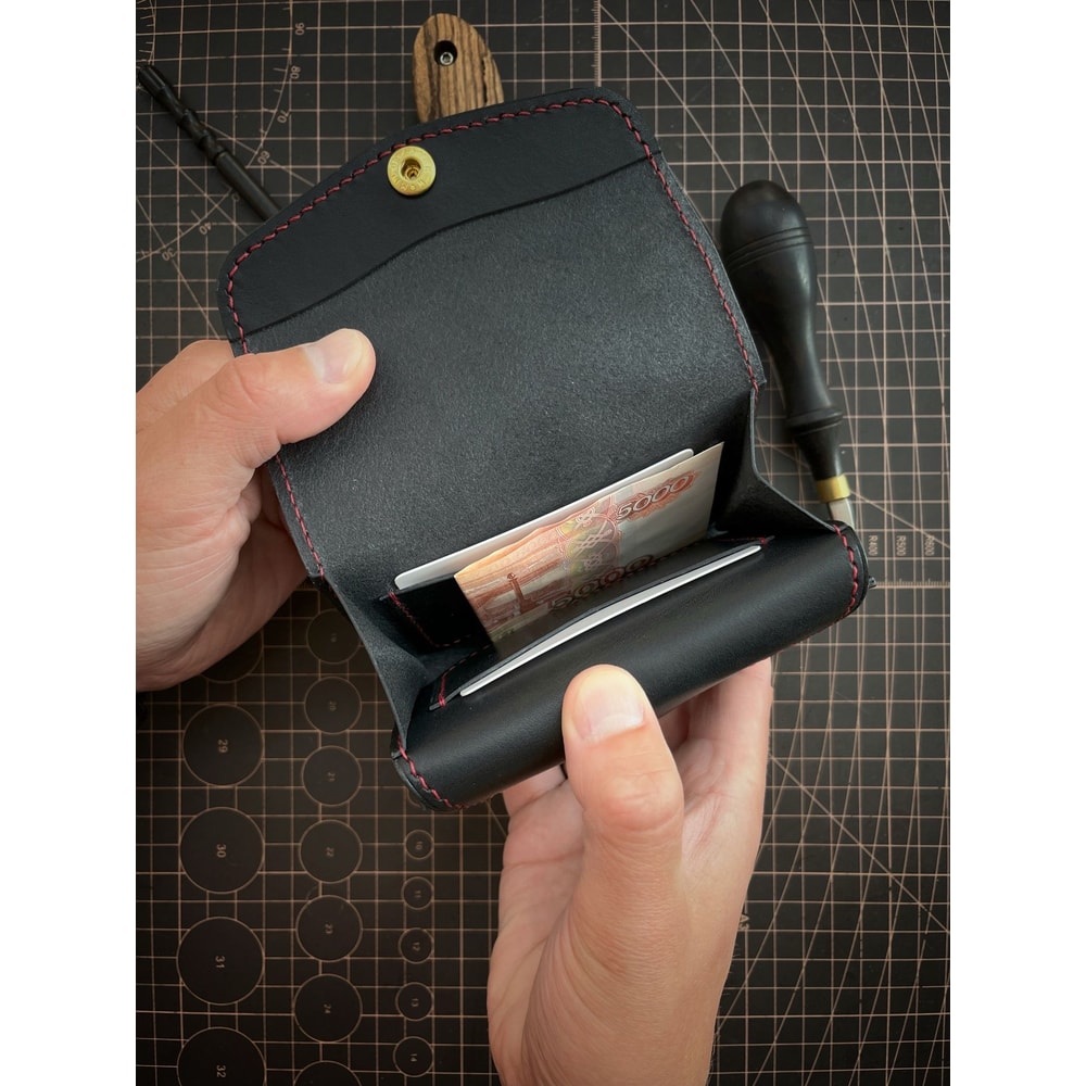 Pattern Of A Mini Womens Wallet Pattern Of A Leather Wallet Download PDF Video TUTORIAL Punch Pi 4