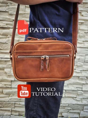 PDF Men's crossbody bag pattern - Download PDF.