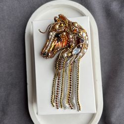 Handmade horse brooch