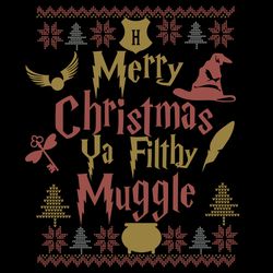 harry potter merry christmas ya filthy muggle svg eps dxf png
