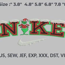nike grinch christmas, bauble layers embroidery ,machines files