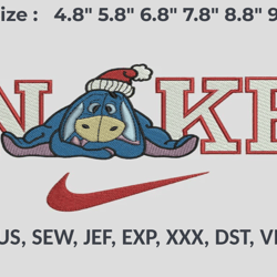 nike eeyore christmas embroidery, machine embroidey files