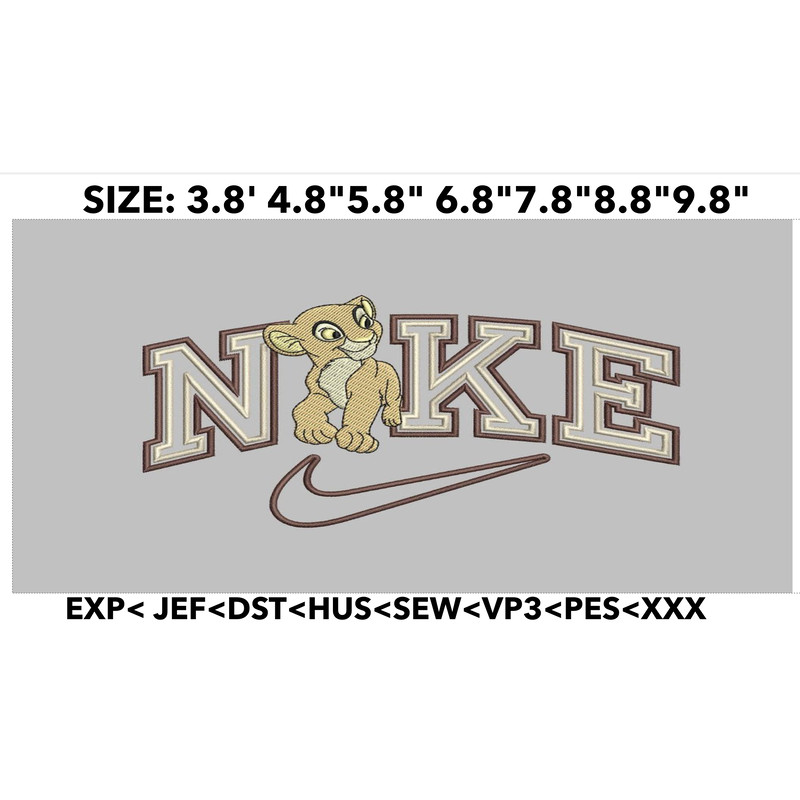 Nike Nala Embroidery File 6 Size 0