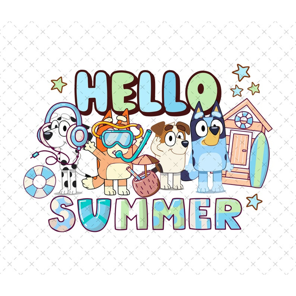 Blue Dogs Hello Summer Png, Blue Dogs Brother Svg, Dogs Png, Dogs Svg, Dogs Family Svg, Dogs Sublimation Png, Digital File, Instant Download1.jpg