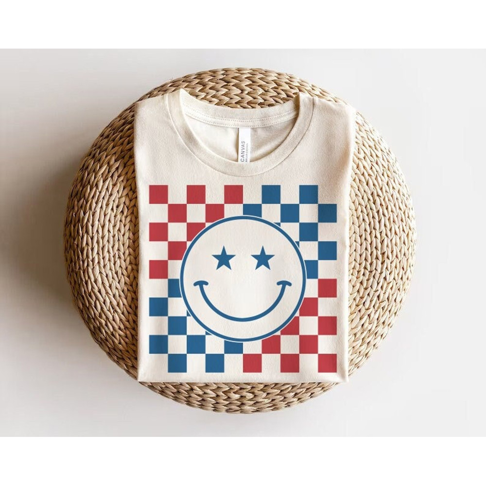 4th of July Retro Smiley SVG PNG, Retro Checkered, Independence Day svg, America svg, 4th of July svg,Retro 4th of July Svg, Sublimation png.jpg