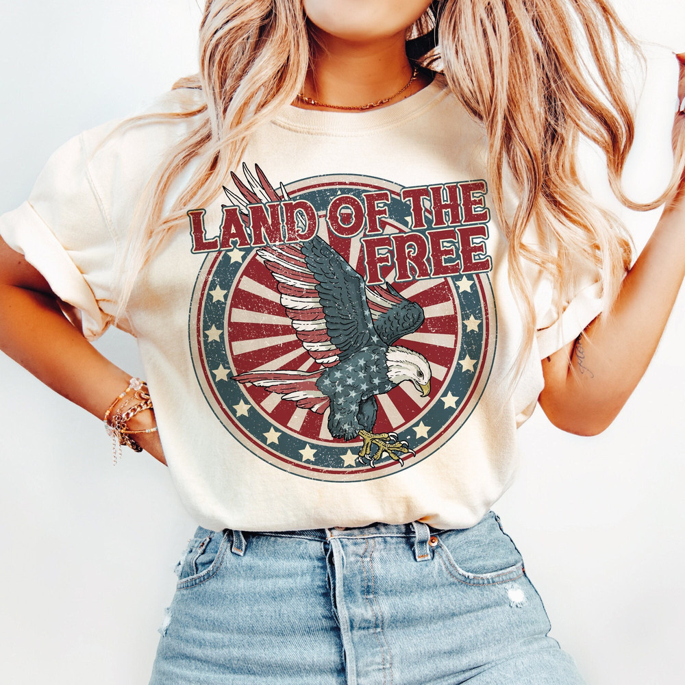 Land Of The Free png, 4th of july png, Retro America png, Independence Day png, Eagle png, Usa Sublimation, Usa flag png, sublimation png.jpg