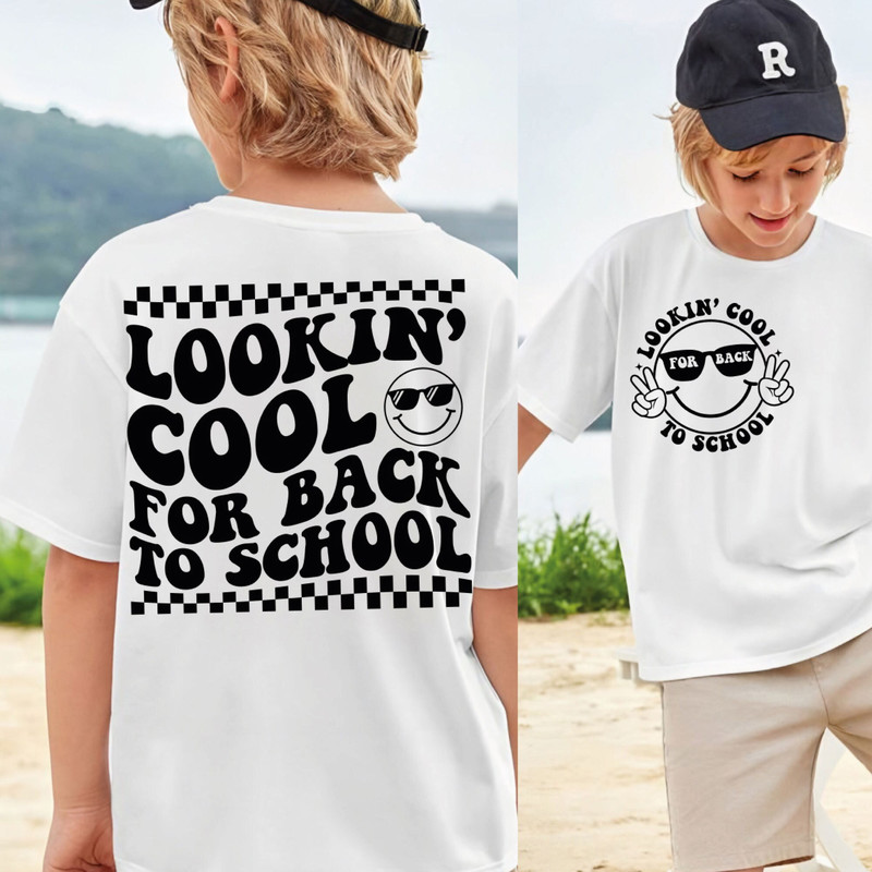 Lookin' Cool for Back to School SVG, First Day of School SVG, 1st Day of School, Retro School Boy Shirt, Digital Download Png, Dxf, Eps File.jpg