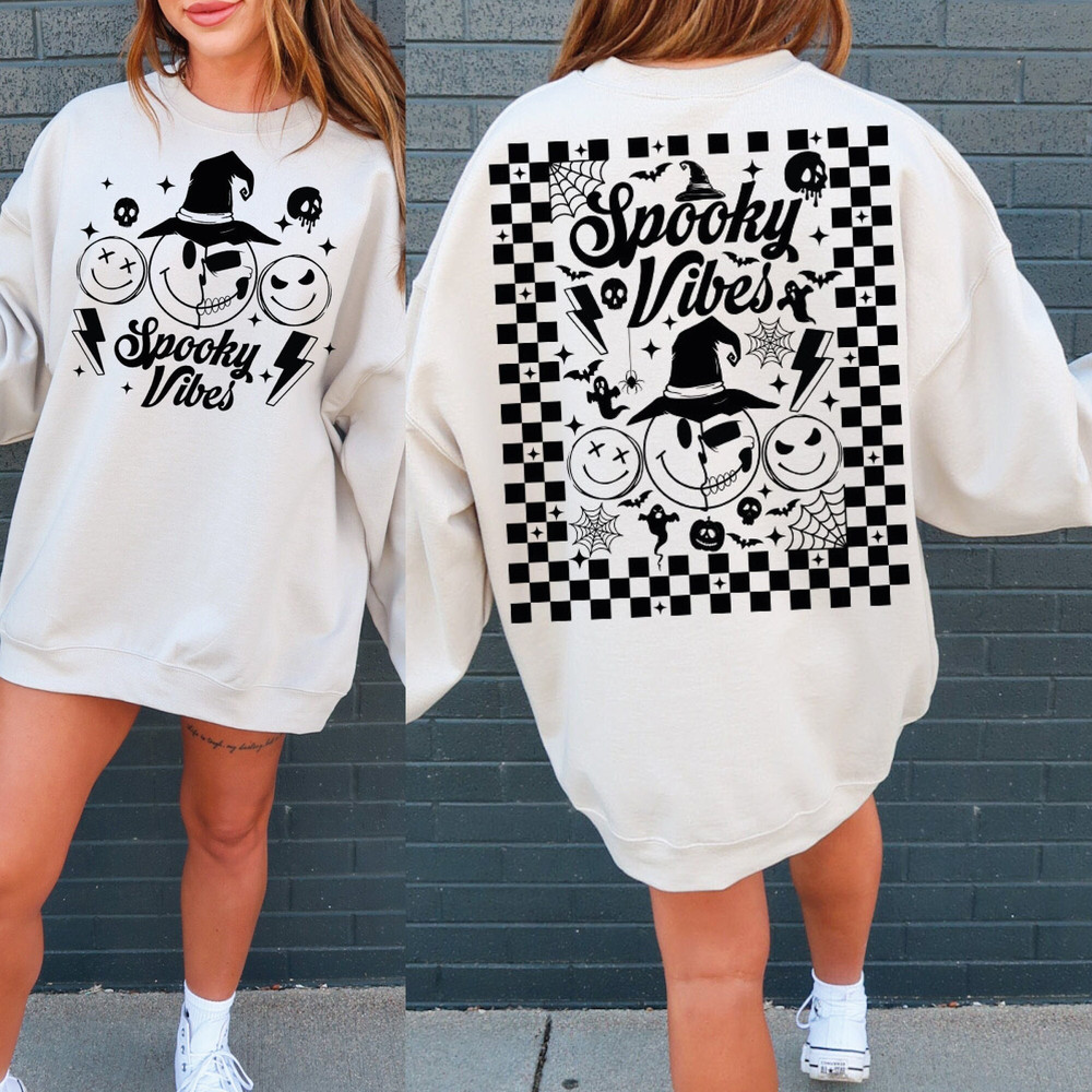 Retro Spooky Vibes Svg, Halloween Svg, Front and Back Halloween Svg, Halloween Season Svg, Smiley Face Svg, Spooky Season Svg, Horror Svg.jpg