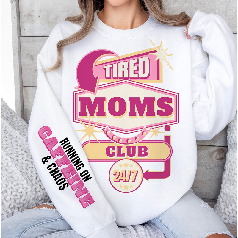 Tired Mama Club, Sarcastic Mom PNG, Sleeve Png, Funny Mom Caffeine and Chaos, Sassy Mom Png, Snarky Png, Funny Motherhood, Mom Sublimation.jpg