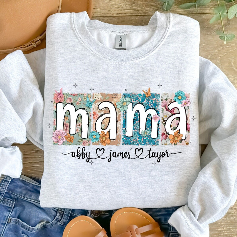 Floral Mama png, Mama Flower Glitter png, Mama Flower with Kids Names, Mama Doodle png, Custom Mama groovy png, Mother's Day Gift, Mama.jpg