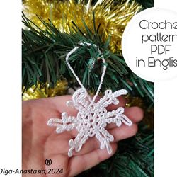 Snowflake  91 Christmas crochet pattern , crochet Snowflake pattern , crochet pattern , Irish Crochet , Motif crochet ,