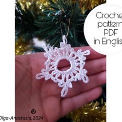 Snowflake  92 Christmas crochet pattern , crochet Snowflake pattern , crochet pattern , Irish Crochet , Motif crochet ,