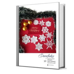 Christmas crochet pattern ebook 3 , crochet Snowflake pattern , crochet pattern , Irish Crochet , Motif crochet ,