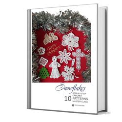 Christmas crochet pattern ebook 6 , crochet Snowflake pattern , crochet pattern , Irish Crochet , Motif crochet ,