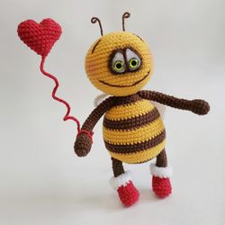 Bee toy, Crochet bee Plushie, Bee baby shower, Happy bee day, Bee souvenir, Ornament bee, Stuffed bee plush,