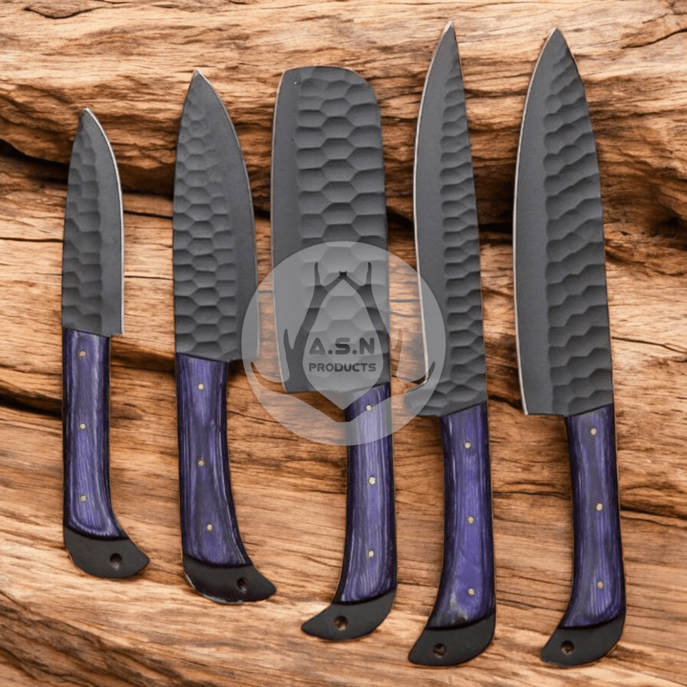 HighCarbon Steel Kitchen Knife Set With Unique Handle Design 0