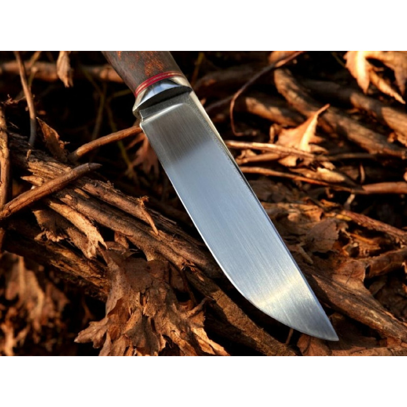 Cowboy Handcrafted Knife For Outdoorsmen Full Tang Blade With Wood Handle Leather Sheath With Flo 1