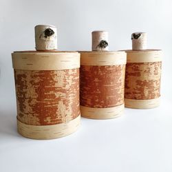 Birch bark box with lid